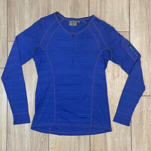 Athleta Half Zip Pullover Womens Medium Blue Running Athletic Lightweight Top